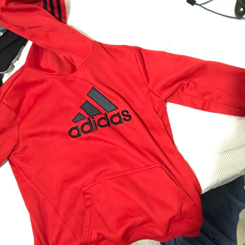 Red adidas hoodie